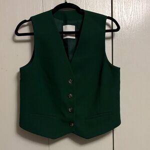 Mango Green Buttoned Vest